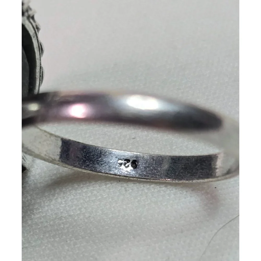 925 Sterling Silver Plt Rutilated Quartz Ring Size 6 Bezel Setting Jewelry - Picture 3 of 5